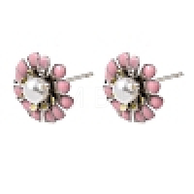 Brass Enamel Stud Earrings KK-CBA8324-27P-01-1