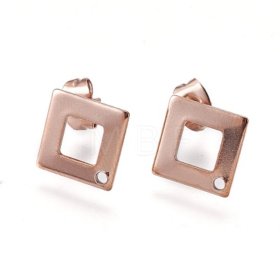 Ion Plating(IP) 304 Stainless Steel Stud Earring Findings LS-STAS-O119-13RG-1