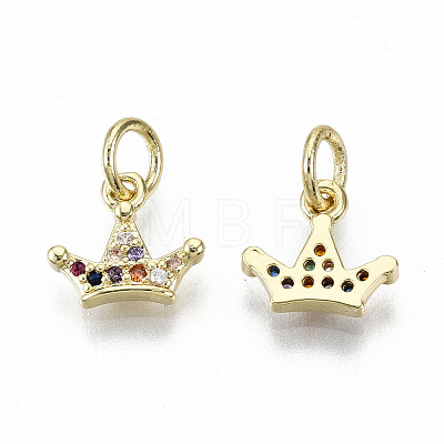 Brass Micro Pave Colorful Cubic Zirconia Charms ZIRC-S067-160-NF-1