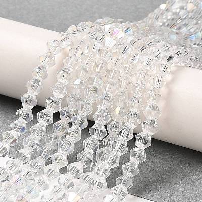 Transparent Electroplate Glass Beads Strands EGLA-A039-T4mm-B13-1