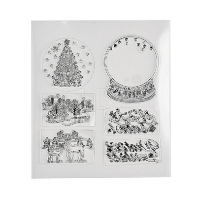 Christmas Plastic Stamps X-DIY-F053-05-1
