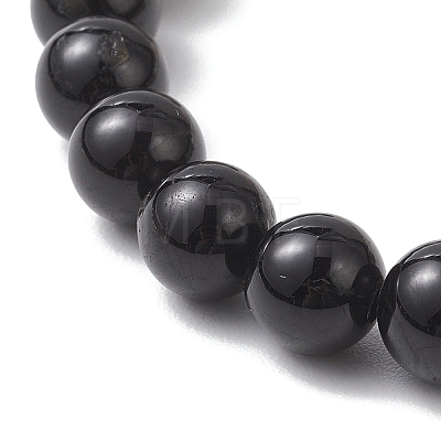 Natural Selenite & Labradorite & Black Tourmaline & Shell Beaded Stretch Bracelets for Women X-BJEW-JB13084-1