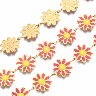 304 Stainless Steel & Enamel Link Chains CHS-Q004-001C-NF-1