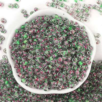 Transparent Inside Colours Glass Seed Beads SEED-A032-04U-1