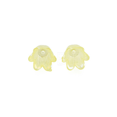 6-Petal Imitation Jelly Acrylic Bead Caps JACR-T002-02K-1