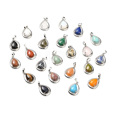 Natural & Synthetic Mixed Stone Pendants G-B033-04P-1