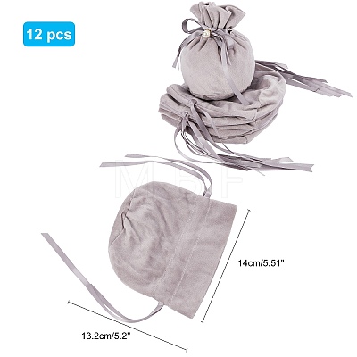  Velvet Jewelry Bags with Drawstring & Plastic Imitation Pearl TP-NB0001-20D-1