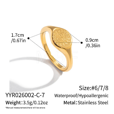 304 Stainless Steel Finger Rings for Women DP0534-8-1