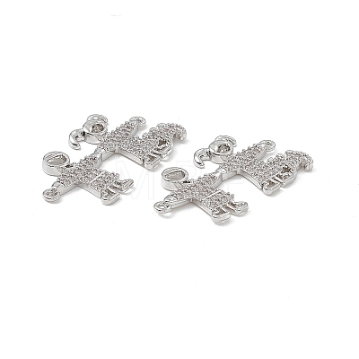Brass Micro Pave Clear Cubic Zirconia Connector Charms KK-E068-VB333-1