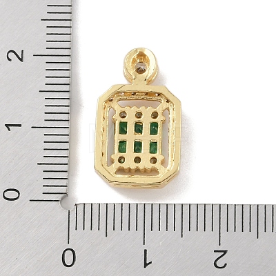 Rack Plating Brass Micro Pave Cubic Zirconia Pendants KK-A224-20G-02-1