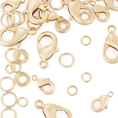 16Pcs 2 Styles Brass Lobster Claw Clasps KK-TA0009-17-1
