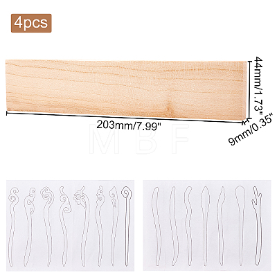Peach Wood Hair Stick Findings MAK-WH0012-01-1