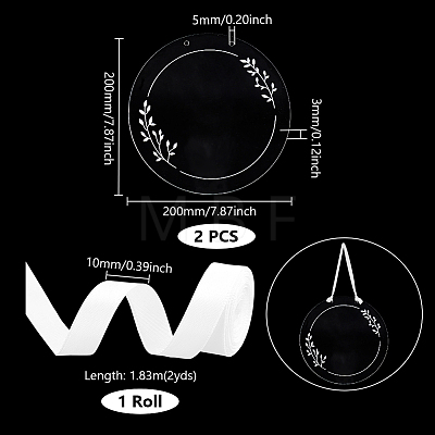 2Pcs Acrylic Clear Big Pendants TACR-GA0001-14E-1