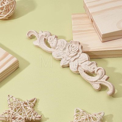 Olycraft Rubber Wood Carved Onlay Applique AJEW-OC0001-54A-1