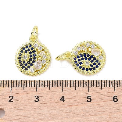 Real 18K Gold Plated Brass Micro Pave Cubic Zirconia Pendants KK-L209-056G-01-1