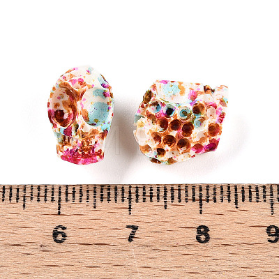 Spray Painted Resin Beads Strands RESI-N041-01A-1