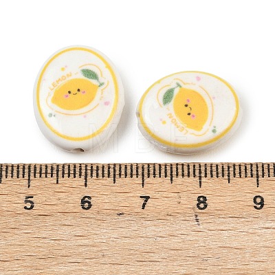 Printed Handmade Porcelain Beads PORC-B009-01C-1