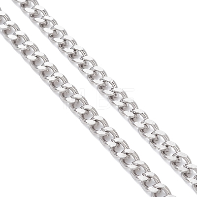 3.5MM 304 Stainless Steel Curb Chain Necklace Making AJEW-JB01465-02-1
