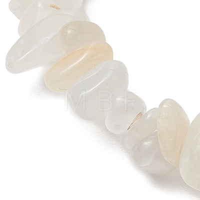 Natural Moonstone Chip Beaded Stretch Bracelets BJEW-JB11133-07-1