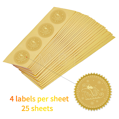 Self Adhesive Gold Foil Embossed Stickers DIY-WH0211-037-1