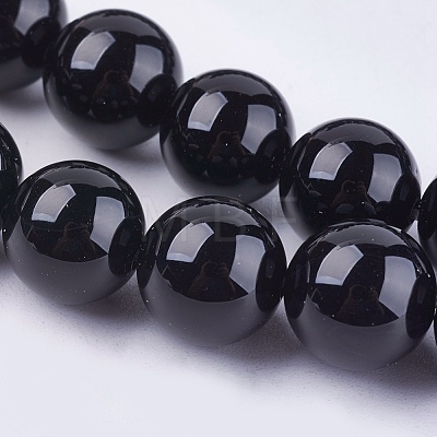 Natural Black Onyx Beads Strands G-H1567-10MM-1