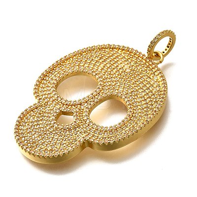 Brass Micro Pave Cubic Zirconia Pendants KK-U055-08G-03-1