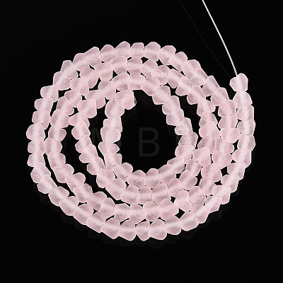 Frosted Transparent Glass Beads Strands GLAA-N016-4mm-10-1