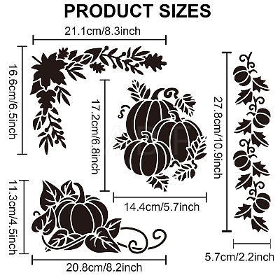US 1Pc Autumn PET Hollow Out Drawing Painting Stencils DIY-MA0001-02A-1
