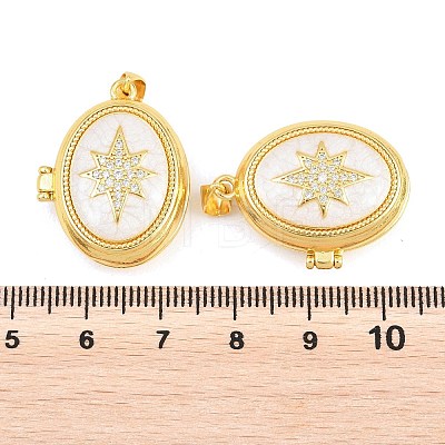 Brass Locket Pendants KK-D232-03G-1