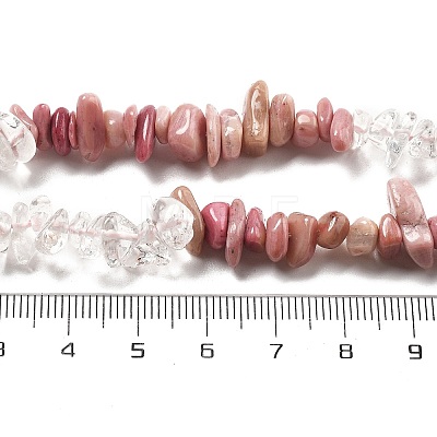 Natural Quartz Crystal & Rhodonite Beads Strands G-L610-A22-01-1