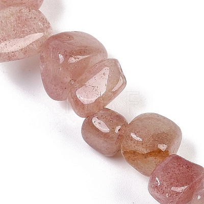 Natural Strawberry Quartz Nuggets Beads Strands G-B125-A21-01-1