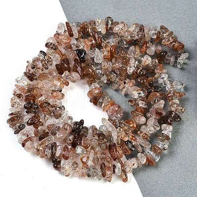 Natural Black Gold Rutilated Quartz Beads Strands G-G905-20-1