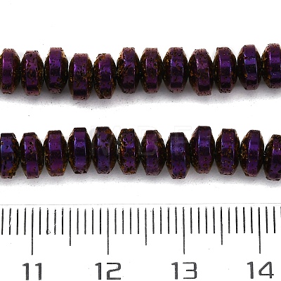 Electroplated Natural Lava Rock Beads Strands G-A256-E01-01I-1