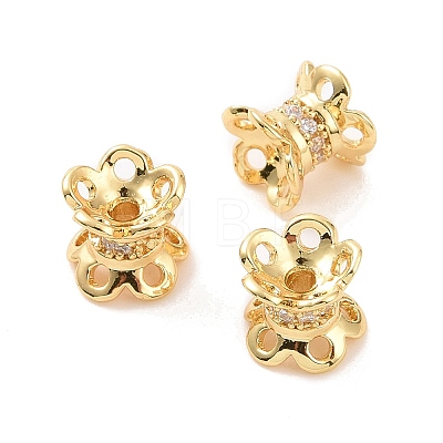 Brass Micro Pave Cubic Zirconia Spacer Beads KK-A181-VF431-1-1