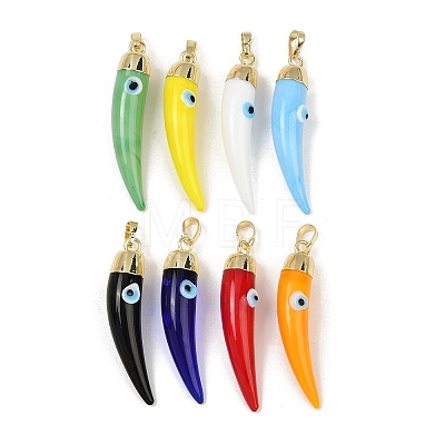 Handmade Evil Eye Lampwork Pendants LAMP-F031-01G-1