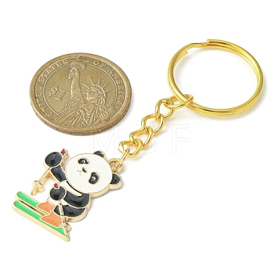 Sport Panda Alloy Enamel Pendants Keychain KEYC-JKC00501-1