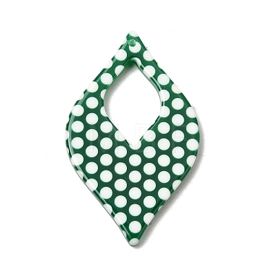 Opaque Polka Dot Pattern Resin Pendants FIND-H021-01A-1