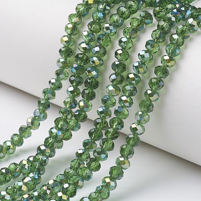 Electroplate Transparent Glass Beads Strands EGLA-A034-T4mm-S10-1