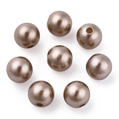 Spray Painted ABS Plastic Imitation Pearl Beads OACR-T015-05B-05-1