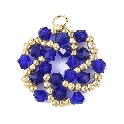 Imitate Austrian Crystal Bicone Glass Beaded Pendants PALLOY-MZ01394-03-1