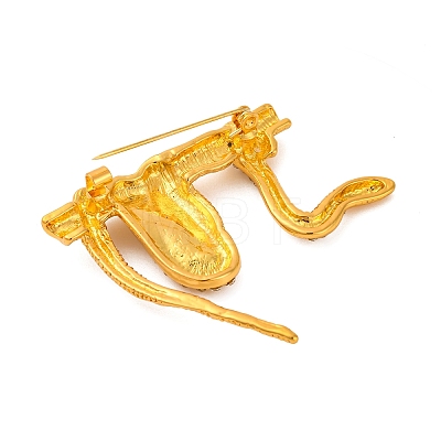 Zinc Alloy Crystal Rhinestone Enamel Brooch LS-JEWB-U010-02G-01-1