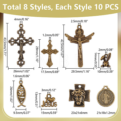   8 Style Tibetan Style Alloy Pendants FIND-PH0018-76-1