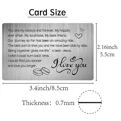 Rectangle 201 Stainless Steel Custom Blank Thermal Transfer Wallet Card DIY-WH0252-019-1