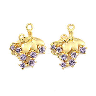 Brass Pave Purple Cubic Zirconia Chandelier Component Links KK-H071-01G-1