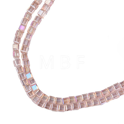 Electroplate Transparent Glass Beads Strands EGLA-N002-33-C01-1