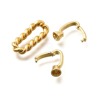 Rectangle Rack Plating Brass Fold Over Clasps KK-S508-24G-1