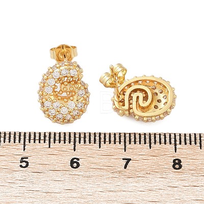 Brass Micro Pave Cubic Zirconia Stud Earrings EJEW-Z091-04G-G-1