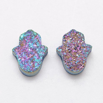 Hamsa Hand Druzy Crystal Beads G-F535-46H-1