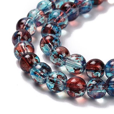 Baking Painted Glass Beads Strands DGLA-Q023-6mm-DB69-1