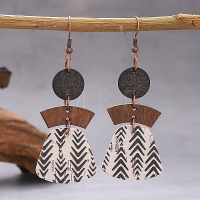 Alloy with Imitation Leather Dangle Earrings FS-WG30D02-01-1